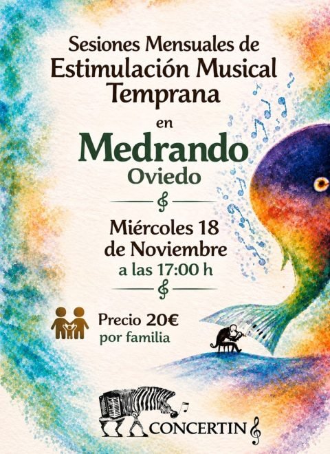 Cartel: Concierto para familias . Oviedo  17h. 18 de noviembre de 2026.